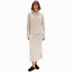 Clothing: assembly label wool cashmere rib top
