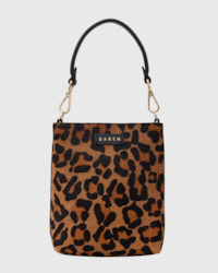 Clothing: saben coco mini bag black + leopard haircalf