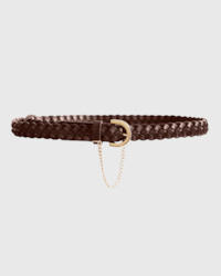 Clothing: kathryn wilson braided belt chocolate calf