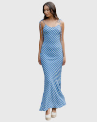 Clothing: caitlin crisp camille dress candy blue stripe