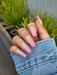 Pink Glitter French
