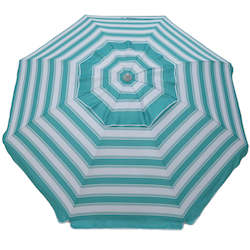 Daytripper 210cm Beach Umbrella - Turquoise & White