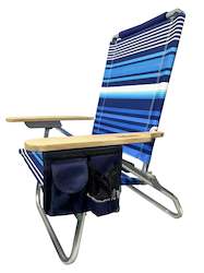 Beach Chairs: Beach Bum Aluminium Chair - Navy & Blue Stripe