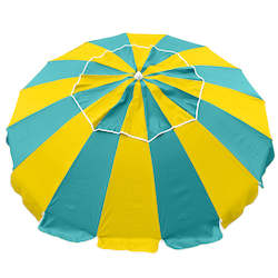 Carnivale 240cm Beach Umbrella - Yellow & Turquoise