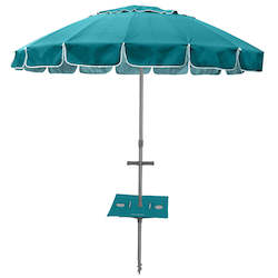 Sunraker Table: Maxibrella 240cm Beach Umbrella + Sunraker Table - Turquoise