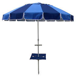 Carnivale 240cm Beach Umbrella + Sunraker Table - Royal & Navy
