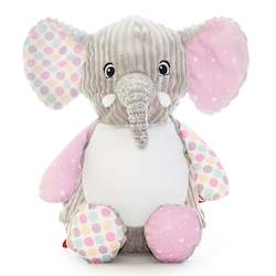 Toy: Bubblegum the Harlequin Elephant Cubbie