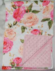 Toy: Pink Roses Minky Blanket