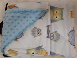 Toy: Blue Owls Minky Blanket
