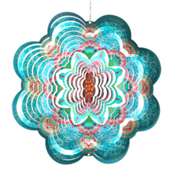 Turquoise Snowflake Wind Spinner