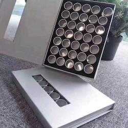 Toiletry wholesaling: Silver Box with Mini Screw Top Jars