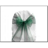 Event, recreational or promotional, management: Chair Sash - Forest Green Organza