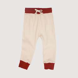 Jogger Pants - Oatmeal with Rust Binds