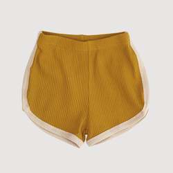 Baby wear: Retro Ribbed Shorts - Gold