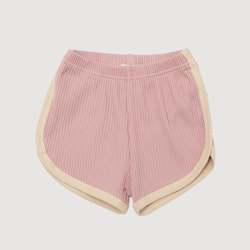 Retro Ribbed Shorts - Musk Pink