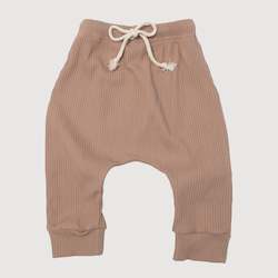 Baby wear: Ribbed Harem Track Pants - Taupe