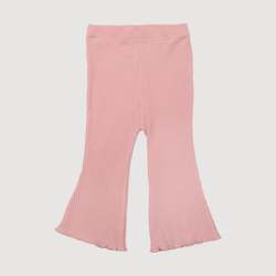 Ribbed Bell Bottoms - Musk Pink