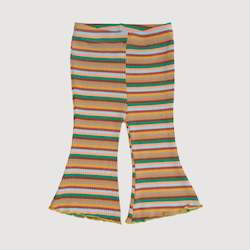 Ribbed Bell Bottoms - Tan Stripes