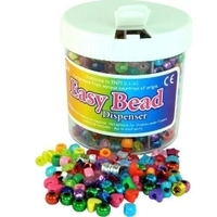 Beads in dispenser - assorted beads (approx 600)