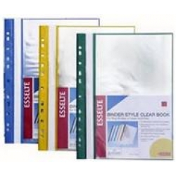 Binder style clear book - green