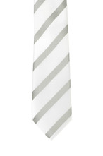 White, Grey Stripe - Bow Tie the Knot