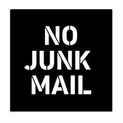 Manufacturing: Square No Junk Mail Sign - Wall Art