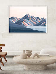 Aoraki Mt Cook New Zealand. Modern Mountain Art Print. Highest mountain in NZ