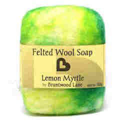 Wool textile: Lemon Myrtle Felted Wool Soap
