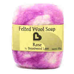 Wool textile: Rose Felted Wool Soap