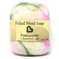 Wool textile: Pomegranate Felted Wool Soap