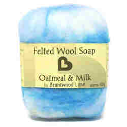 Wool textile: Oatmeal & Milk Felted Wool Soap