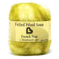 Wool textile: French Pear Felted Wool Soap