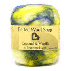 Wool textile: Coconut & Vanilla Felted Wool Soap