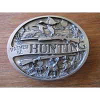 Rather BE Hunting Pewter Belt Buckle