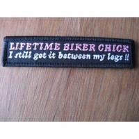 Lifetime Biker Chick Embroidered Patch