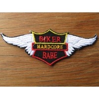 Hardcore Biker Babe Embroidered Patch