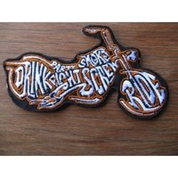 Drink Fight Party Smoke Ride Embroidered Patch