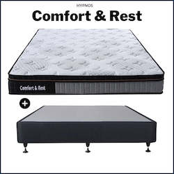 Bed: Comfort and Rest Pocket Springs Mattress with Bed Base -Queen