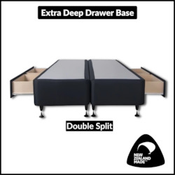 Bed: Extra Deep Drawer Bed Base Double Split (NZ Made)