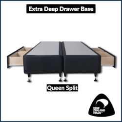 Bed: Extra Deep Drawer Bed Base Queen Split (NZ Made)