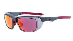 Frontpage: The OZ Gloss Graphite Frame - Red Fire Mirror Plano Lens