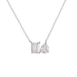 BIANC - Sterling Silver Rhodium Plated Cubic Zirconia 'Starlight' Necklace