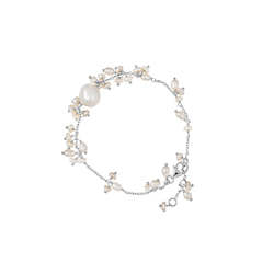 BIANC - Sterling Silver Rhodium Plated Freshwater Pearl 'Arctic' Bracelet