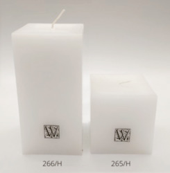 75 x 75 x 75mm cube pillar candle â white