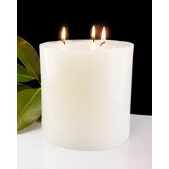 Internet only: 150mm x 150mm pillar candle â 3 wick - white