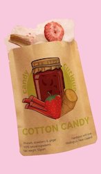 Confectionery wholesaling: Strawberry, Rhubarb & Ginger Candy Floss