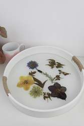 Floral Trays And Boards: Round Tray poppies