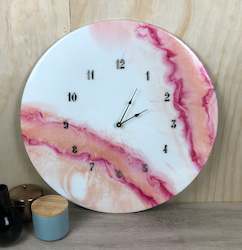 Resin Art: Shades of Pink clock