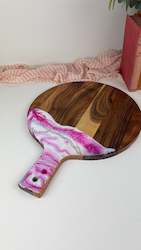 Round Resin art Wooden board