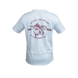 Sporting good wholesaling - except clothing or footwear: CD RODS TEE 40TH ANNIVERSARY SHORT SLEEVE WHITE